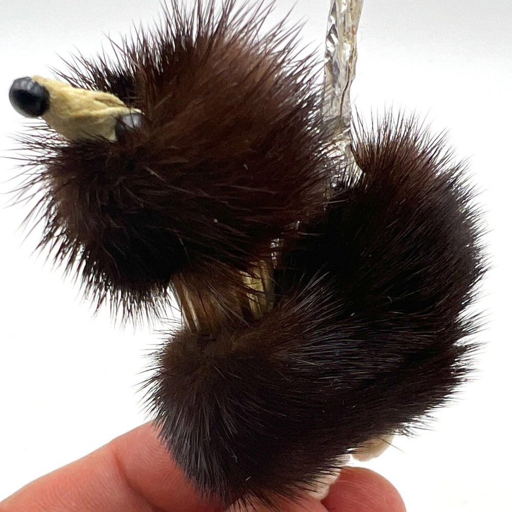 Vintage‎ 1950s Real Mink Fur Brooch Brown Poodle Afghan Dog Pin
